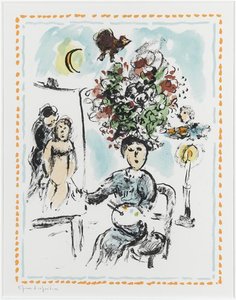A Painer With Chandelier — Marc Chagall