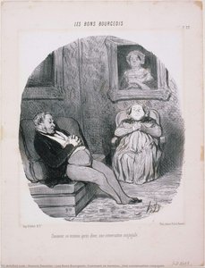 Les Bons Bourgeois: Comment Se Termine...une Conversation Conjugale — Honoré Daumier
