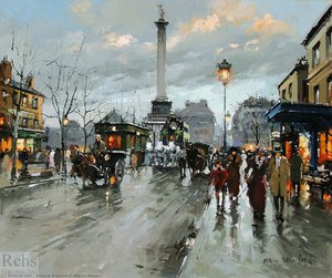 Place De La Bastiile — Antoine Blanchard (marcel Masson), Impressionism