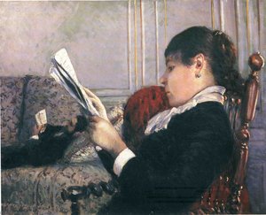 Interior, Woman Reading — Gustav Kajlebot, Impressionism