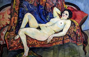 Nude On A Red Couch — Сузана Валадон