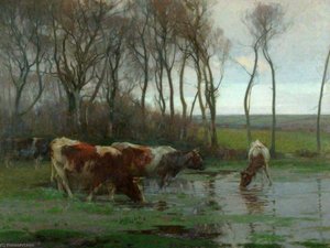 The Drinking Pool — Sir John Alfred Arnesby Brown