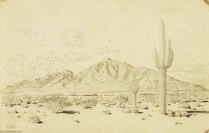 Untitled (transfer Drawing For Camelback Mountain, Phoenix) — George Elbert Burr