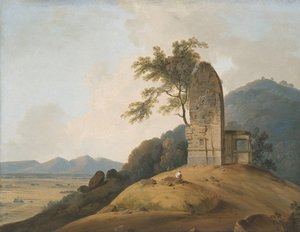 A Ruined Hindu Temple On A Rocky Outcrop Overlooking A Valley, India — Thomas Daniell