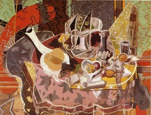 Stillleben Mit Musikrolle — Georges Braque, Analytischer Kubismus