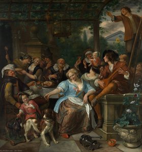 Merry Company On A Terrace — Jan Havickszoon Steen, Baroque