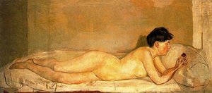 Nude Lying With Flower (bertha Stucki) — Ferdinand Hodler