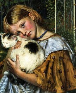 A Girl With A Cat — Robert Braithwaite Martineau