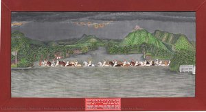 Maharana Fateh Singh’s Hunting Party Crossing A River In A Flood — Shivalal (active At Udaipur, Second Half Of The 19th Century; Son Of Tara)