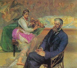 Portrait Of Adam Asnyk With The Muse — Jacek Malczewski