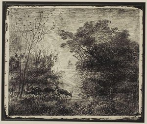 Stags — Charles-françois Daubigny, Barbizon School