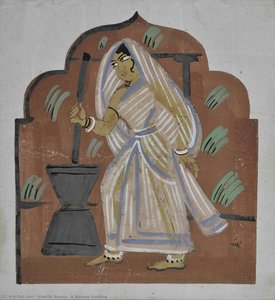 A Woman Husking — Nandlal Boshu