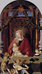 Virgin And Child With Angels — Lucas Van Leyden, Early Renaissance