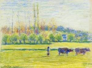 Near Eragny — Camille Pissarro, Impressionism