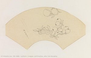 Lychees, Longyan, And Peaches, After Yun Shouping — Xie Zhiliu