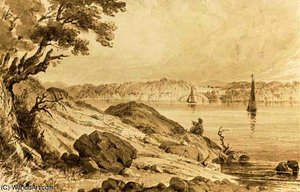 Inscription Rock At Esopus Landing On The Hudson River — Seth Eastman