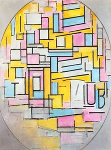 Komposition Mit Oval In Farbflächen Ii — Piët Mondrian