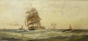Running Down The Channel In A Fair Wind As She Clears The Stern Of The Ferry — George Gregory