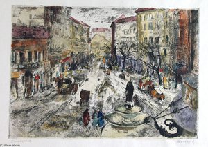 Street Scene Etching