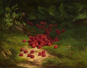 Raspberries In A Wooded Landscape — William Mason Brown