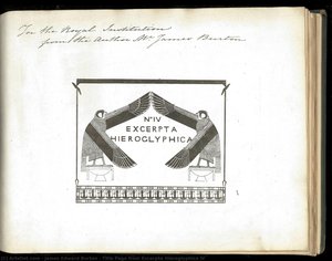 Title Page From Excerpta Hieroglyphica Iv — James Edward Burton