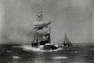 Towing Into Harbor Dieppe, (painting) — William Edward Norton