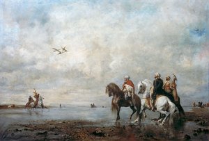 Falkenjagd In Der Sahara — Eugène Fromentin
