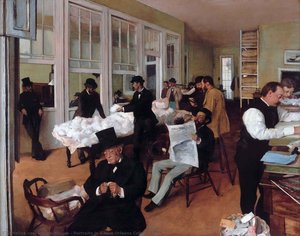 Portraits In A New Orleans Cotton Office — Edgar Degas, Impressionism