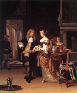 Elegant Couple In An Interior — Eglon Hendrik Van Der Neer, Baroque