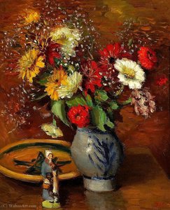 Bouquet of Flowers with Statuette