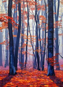 Indigo Canopy, Emberfall — Jacques Villedieu, Contemporary Pop Art / British Modernism