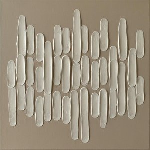 Rhythmic Echoes In Cream And Taupe: A Monumental Study Of Sculptural Serenity — David Moreau