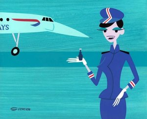 Flight To Heartrow Now Boarding — Josh Agle (shag)