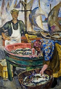 Novgorod. The Fish Market. — Pyotr Konchalovsky