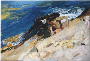Looking For Crabs Among The Rocks, Javea — Joaquín Sorolla Y Bastida, Impressionism