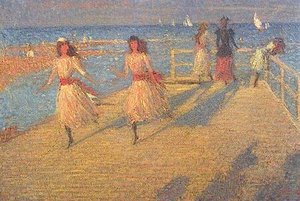 Girls Running, Walberswick Pier — Philip Wilson Steer