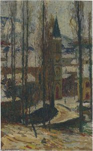 Church In Winter — Henri Jean Guillaume Martin