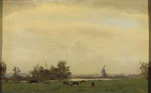 Meadow Landscape On The Spaarne, Gerrit Willem Dijsselhof, 1890 - 1919 — Gerrit Willem Dijsselhof