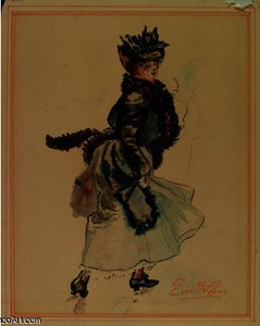 Woman With Fur Collar — Everett Shinn