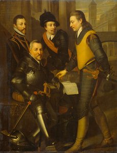 Group Portrait Of The Four Brothers Of William I, Prince Of Orange: Jan (1535-1606), Hendrik (1550-74), Adolf (1540-68) And Lodewijk (1538-74), Counts Of Nassau, Wybrand De Geest (workshop Of), C. 1630 — Wybrand Simonsz. De Geest