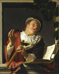 Singender Zinkspieler — Gerard Van Honthorst