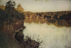 Sunset Over A Forest Lake. Study — Isaak Ilyich Levitan