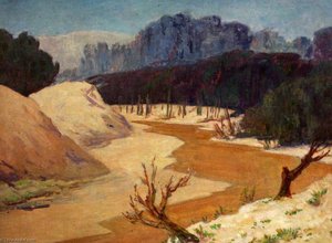 Mountains, Seen From A River Over Trees (merthyr Mawr) — Christopher Williams