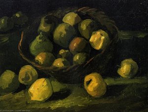 Still Life mit Korb von Äpfeln