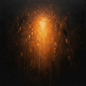 Eternal Ember: A Singular Radiance Emerging from the Obsidian Void