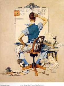 Artist Facing Blank Canvas — Norman Rockwell