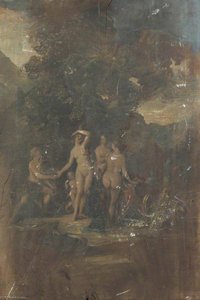 Group Of Classical Nudes In A Wooded Landscape — George Sheffield Senior