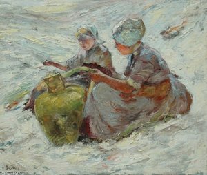 Twee Vissersvrouwen In De Duinen — Hans Von Bartels