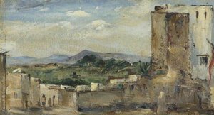 Mountain Landscape With Castle — George Hornblower Simms