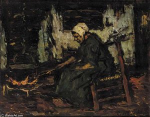 A Peasant Woman By The Fire